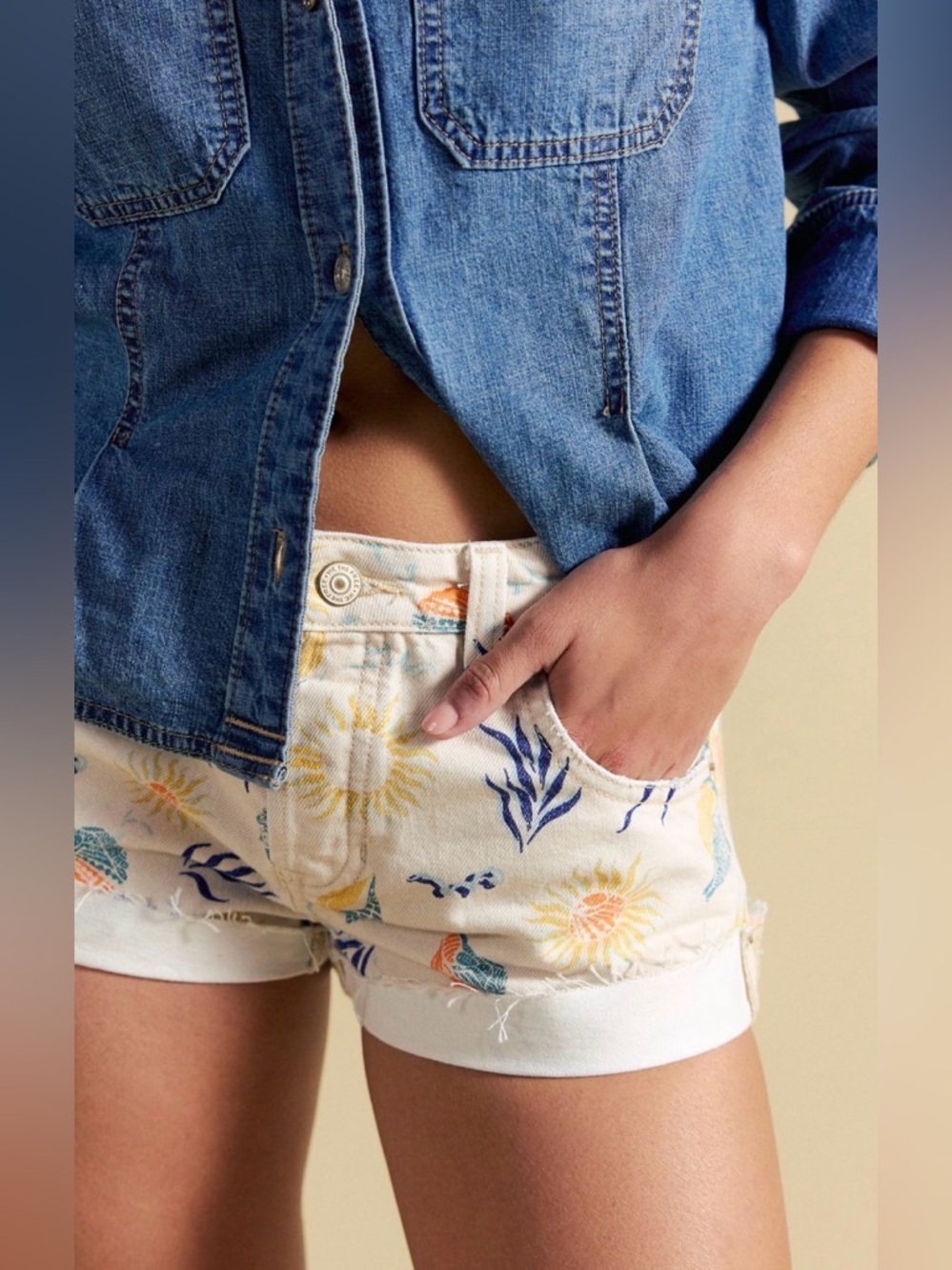 We the Free Cali Cuffed Printed Shorts NWOT Havana combo - Picture 6 of 6